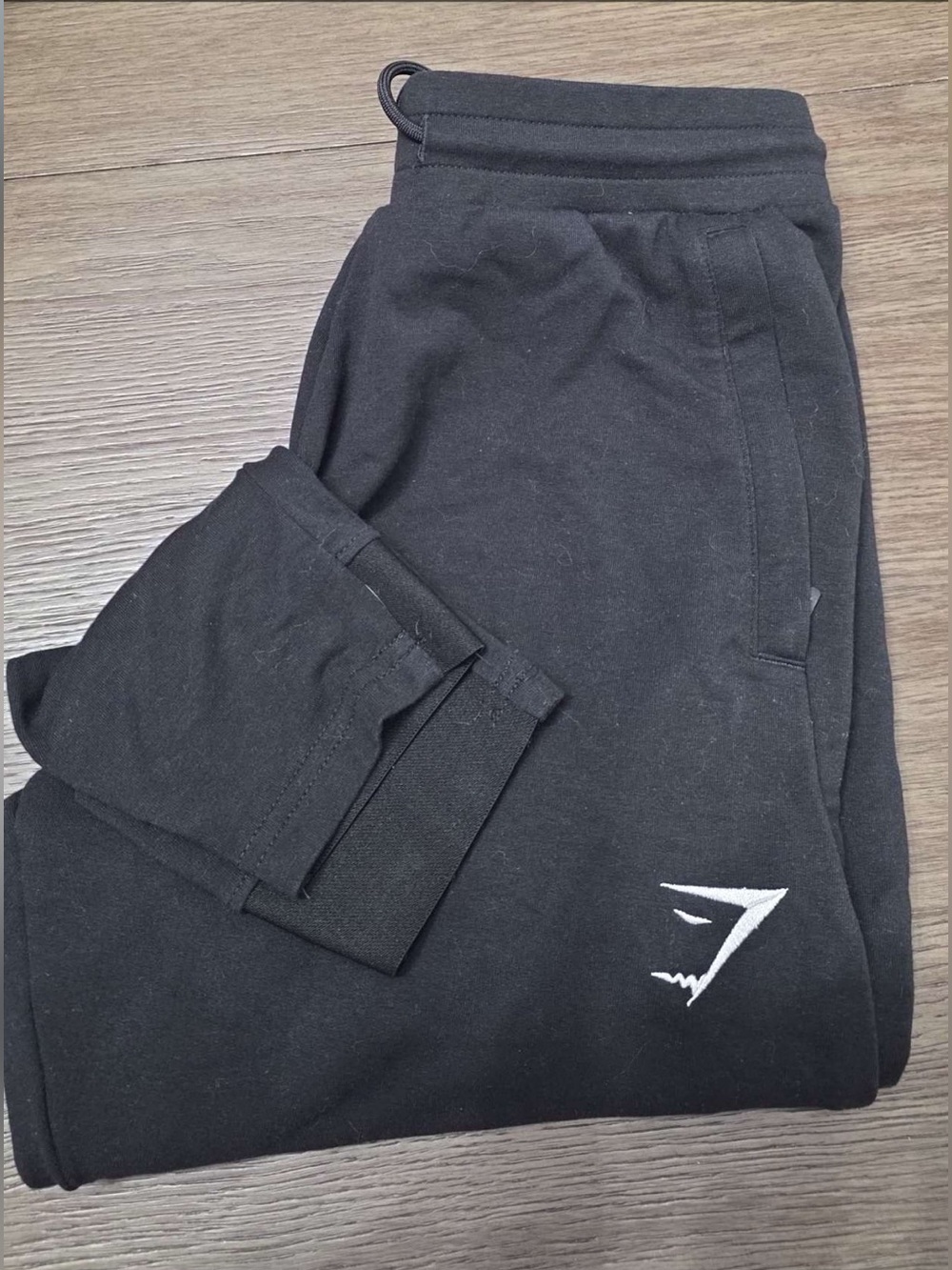 Gymshark Kids Black Joggers with White Logo